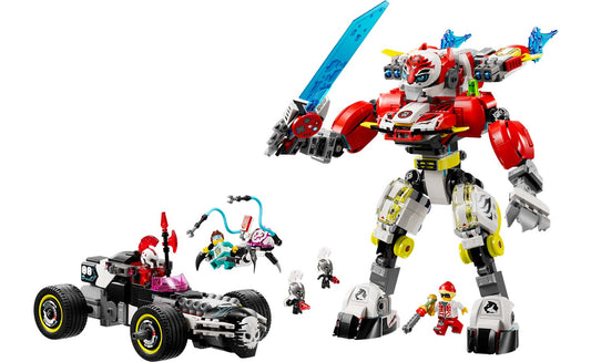 LEGO DREAMZzz 71497 Cooper's Tiger Mech & Zero's Hot Rod Car